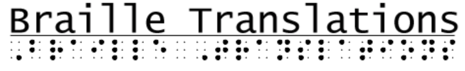 Braille Translations